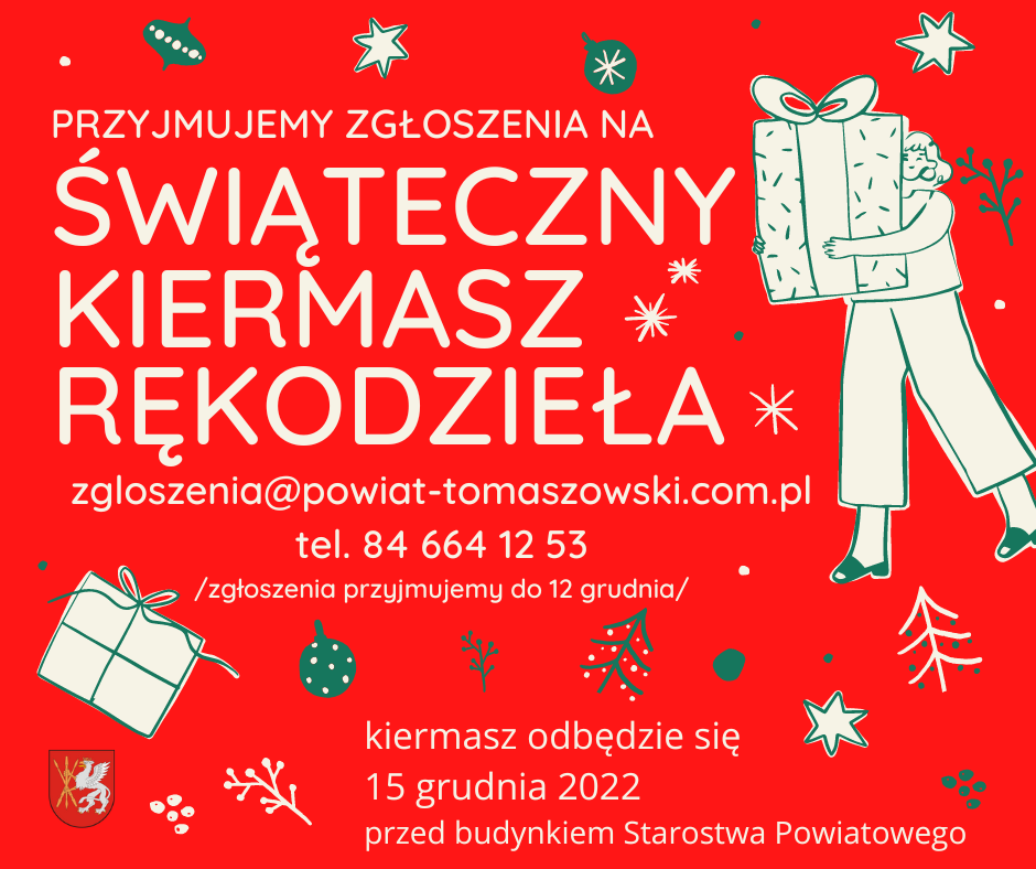 Plakat promujący kiermasz świąteczny. 