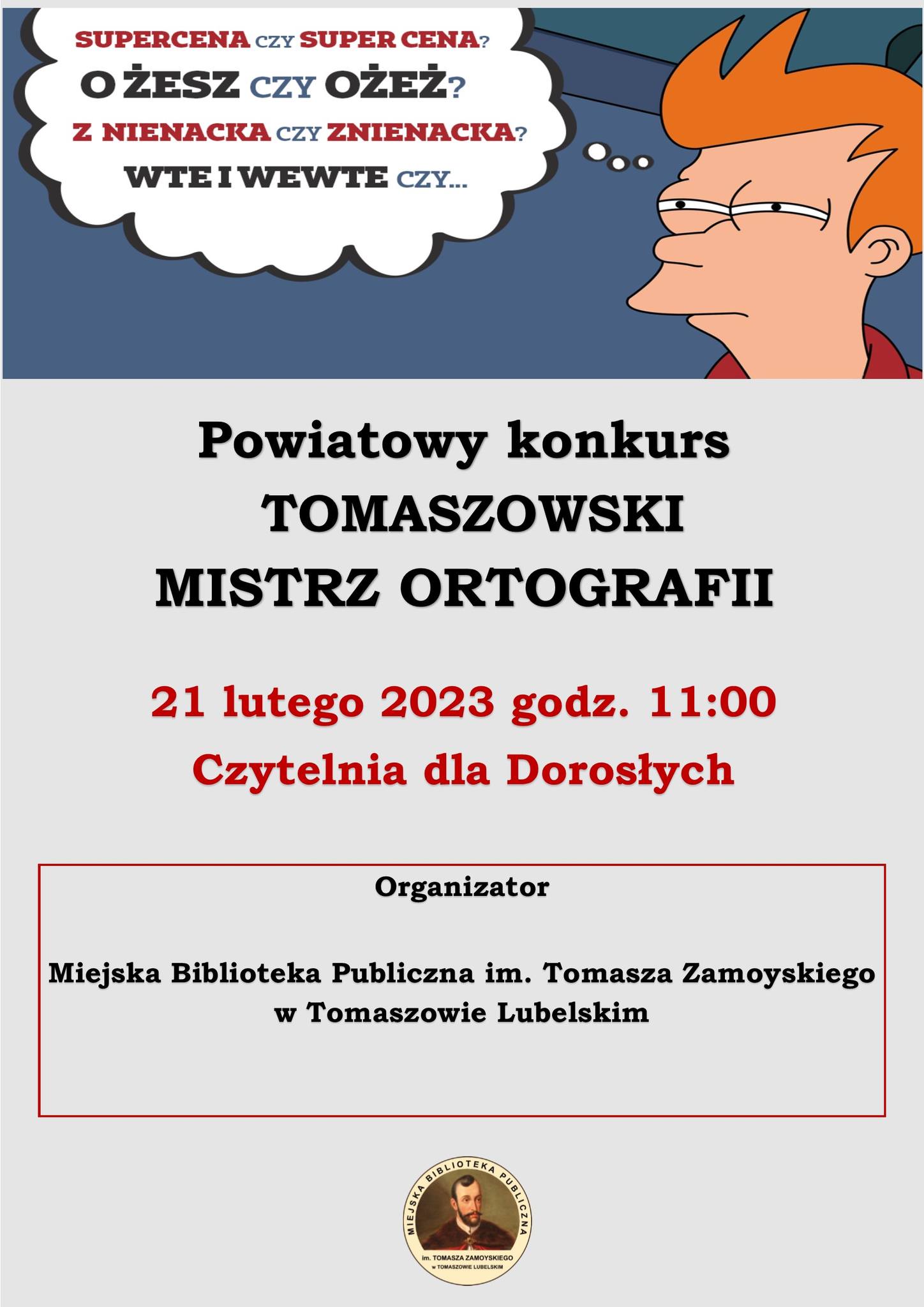 Powiatowy konkurs "Tomaszowski Mistrz Ortografii