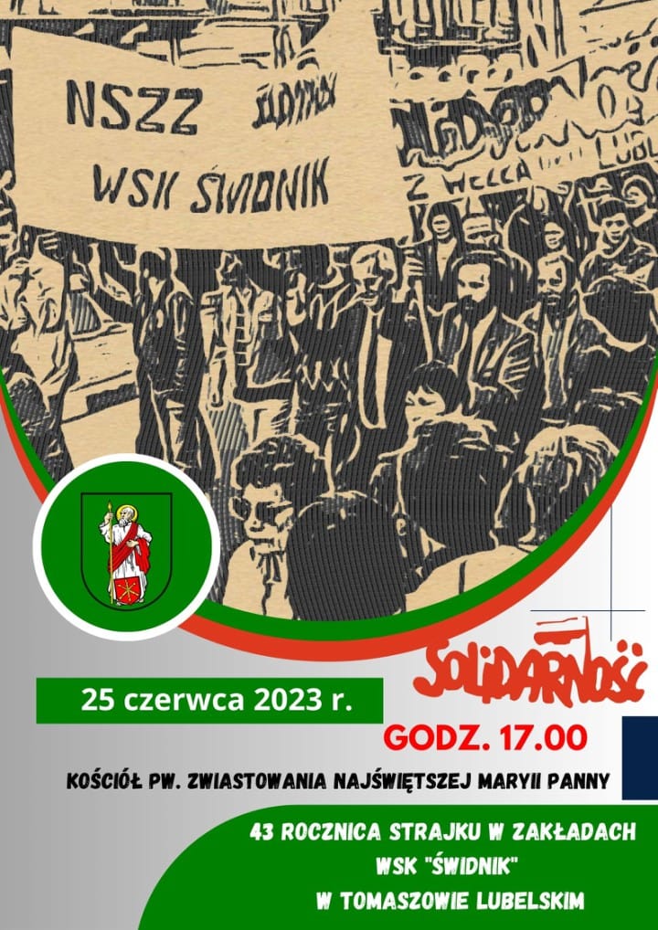 43. rocznica strajku w Zakładach WSK Świdnik w Tomaszowie Lubelskim
