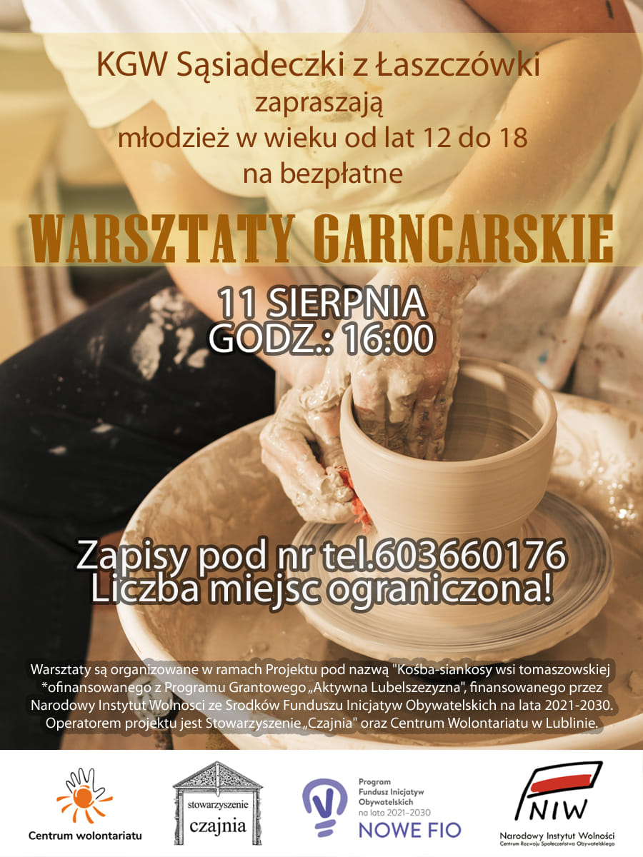 Warsztaty garncarskie w Łaszczówce