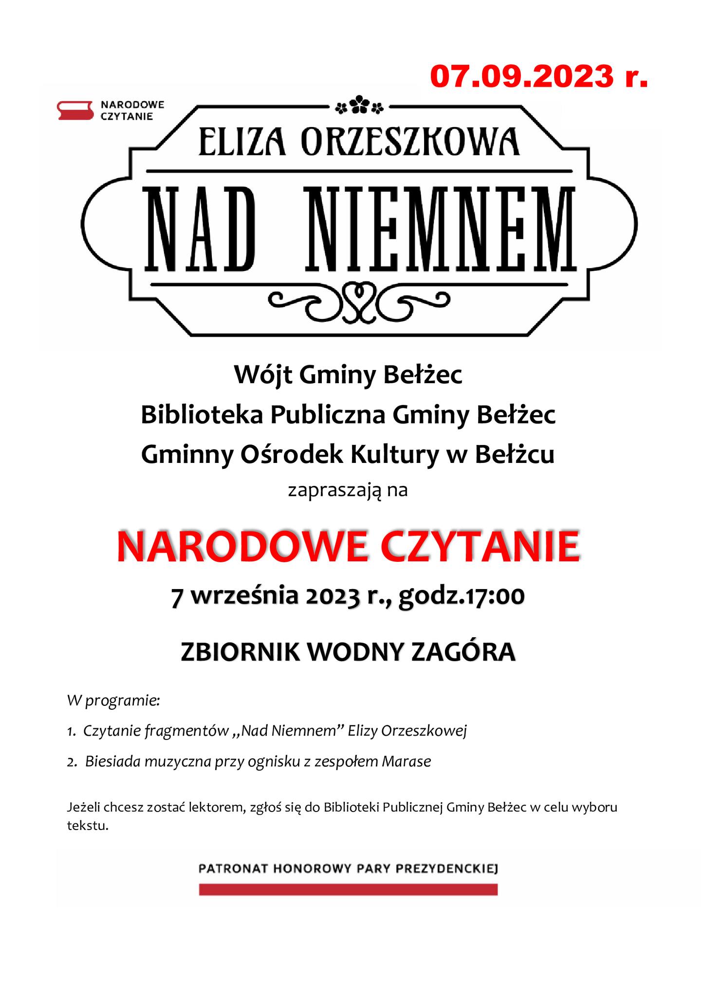 Narodowe czytanie w Bełżcu