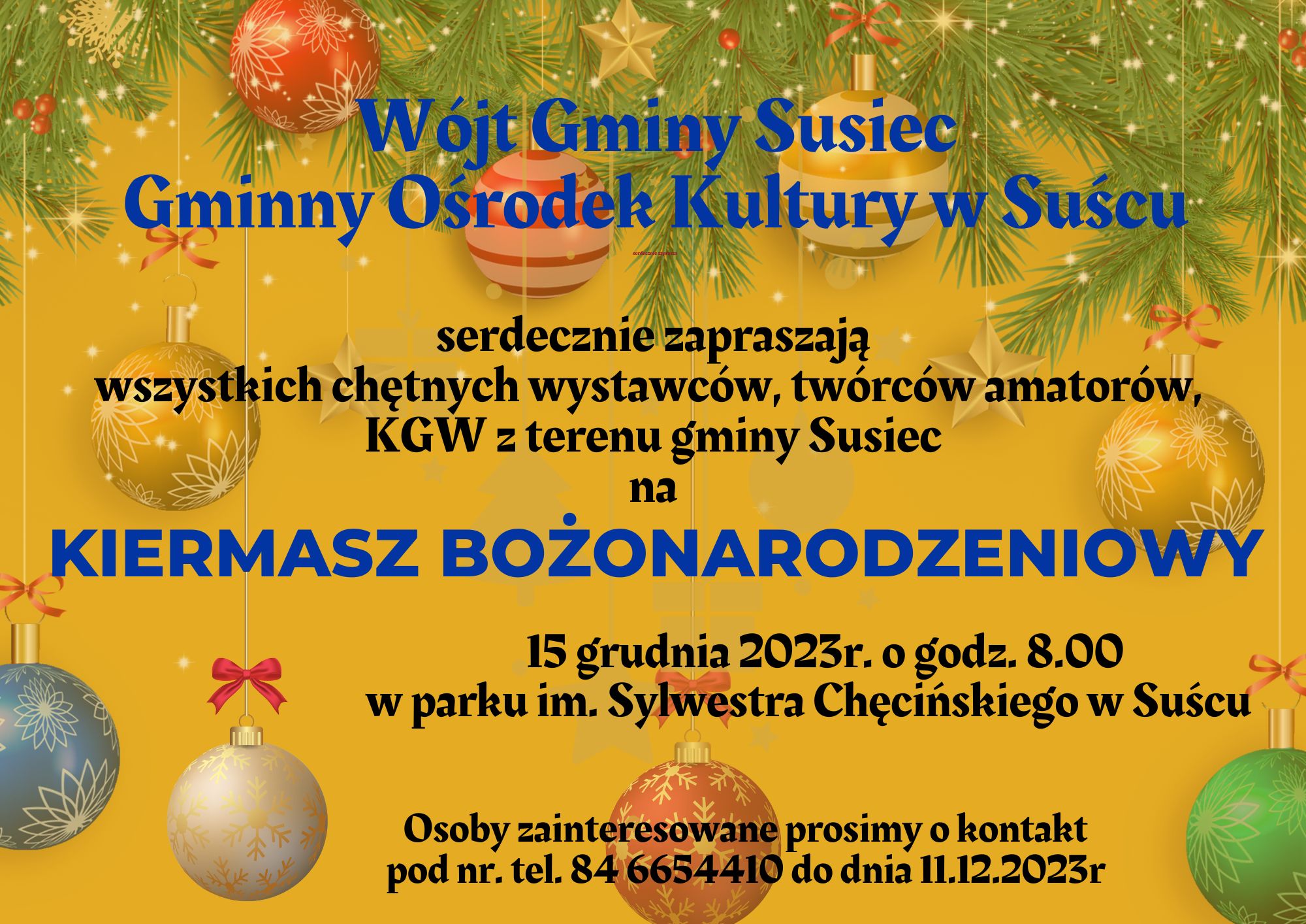 Kiermasz Bożonarodzeniowy w Suścu