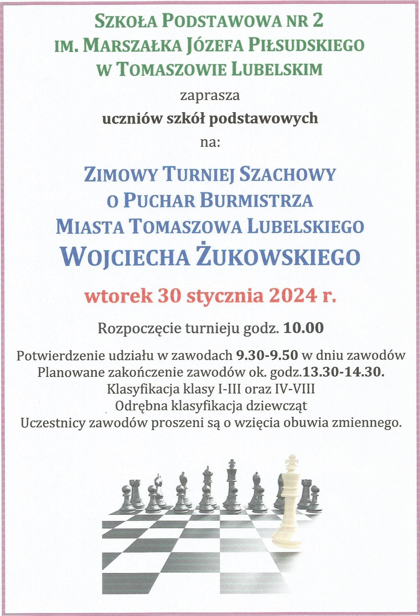 Zimowy turniej szachowy w Tomaszowie Lubelskim