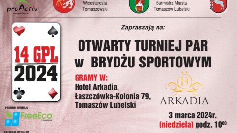 Otwarty turniej par w brydżu sportowym