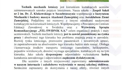 Szkoła w Szczebrzeszynie, oferta