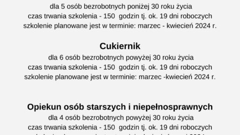 Nabór na bezpłatne szkolenia