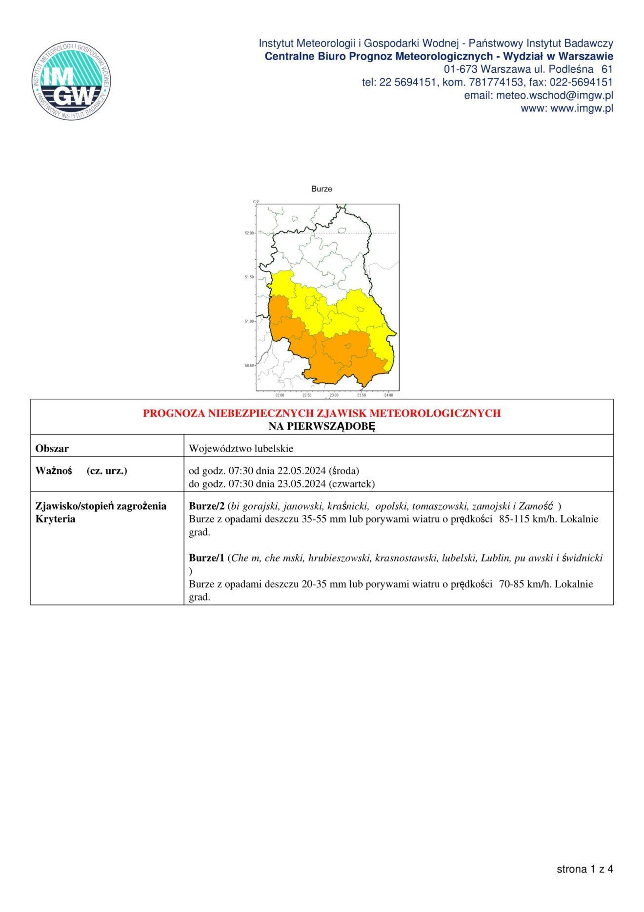 Ostrzeżenie meteorologiczne