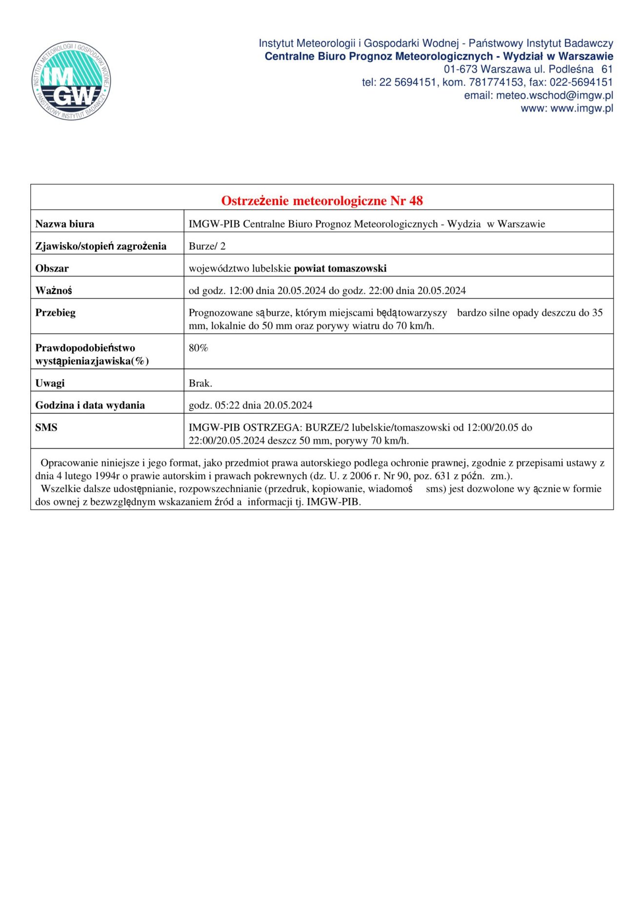 Ostrzeżenie meteorologiczne