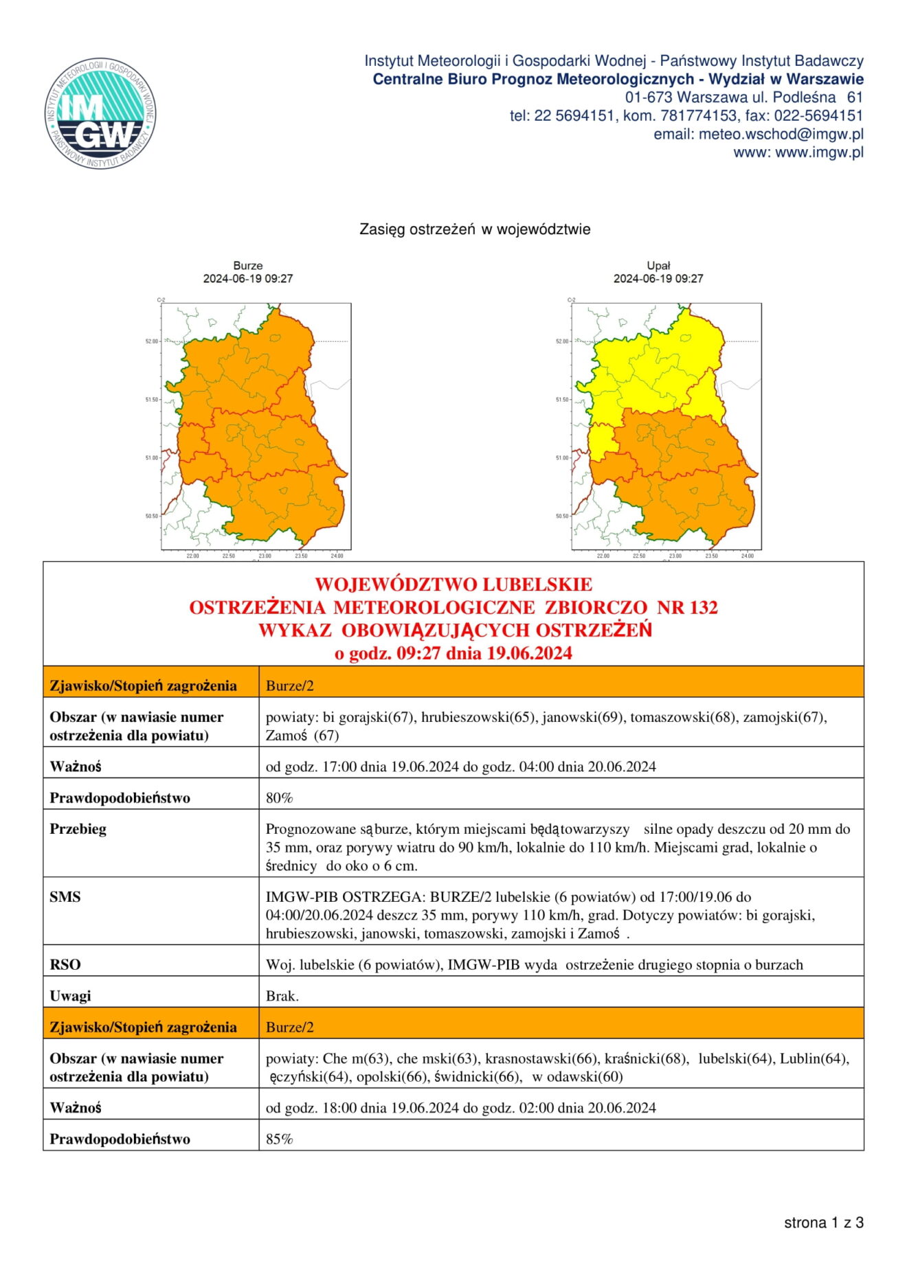 Ostrzeżenie meteo