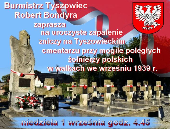 Uroczyste zapalenie zniczy przy mogiłach żołnierzy poległych w obronie Ojczyzny we wrześniu 1939 r. na tyszowieckim