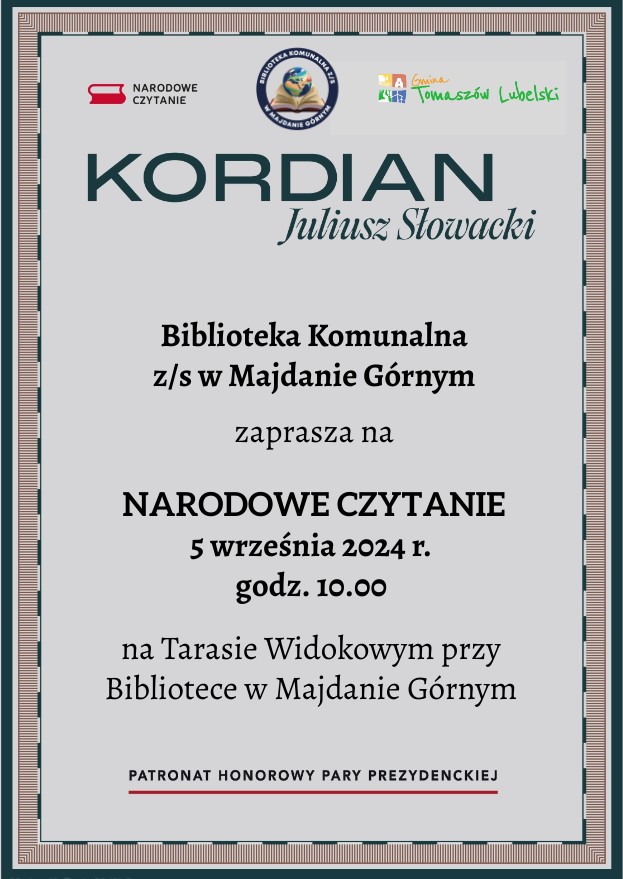 Narodowe Czytanie w Majdanie Górnym