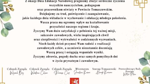 Życzenia z okazji Dnia Edukacji Narodowej