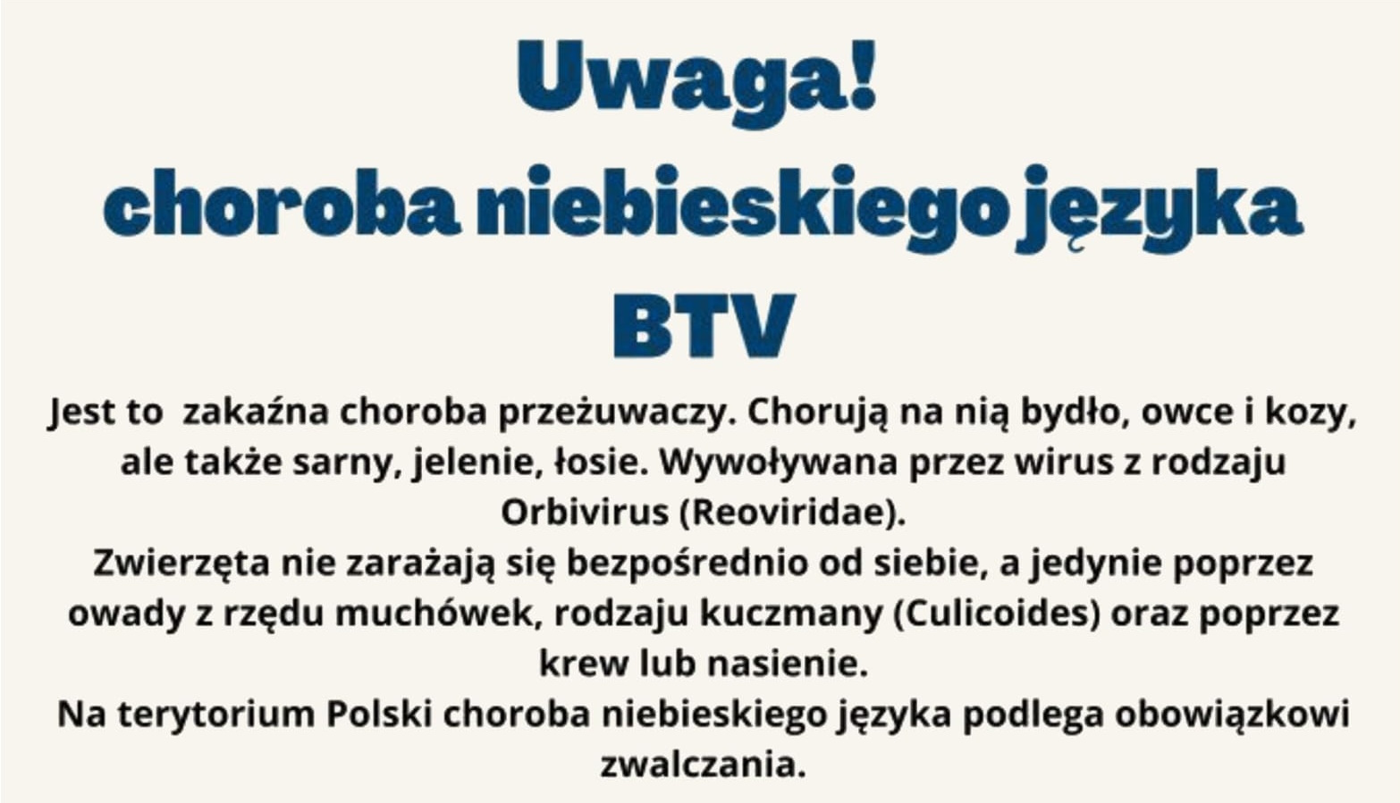 UWAGA! Choroba niebieskiego języka (pryszczyca) stwierdzona w Niemczech