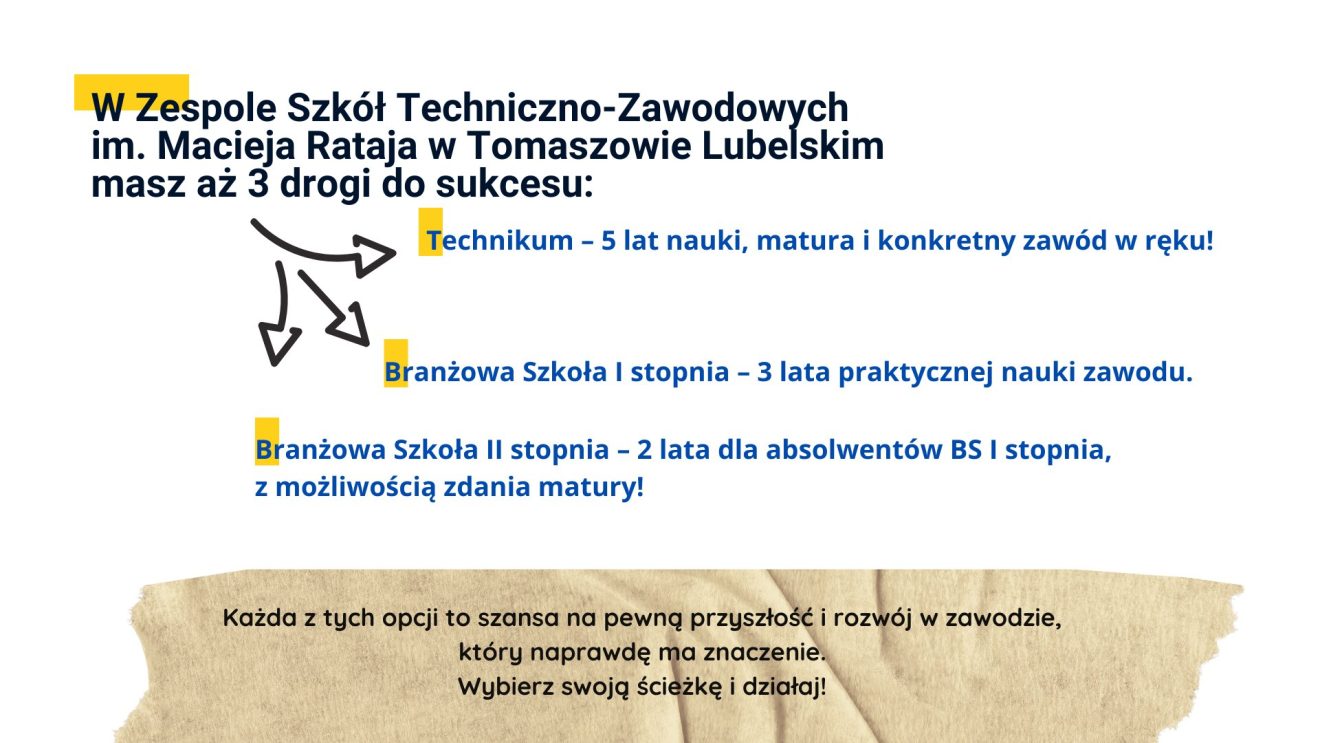 Zespół Szkół Techniczno-Zawodowych im. Macieja Rataja w Tomaszowie Lubelskim