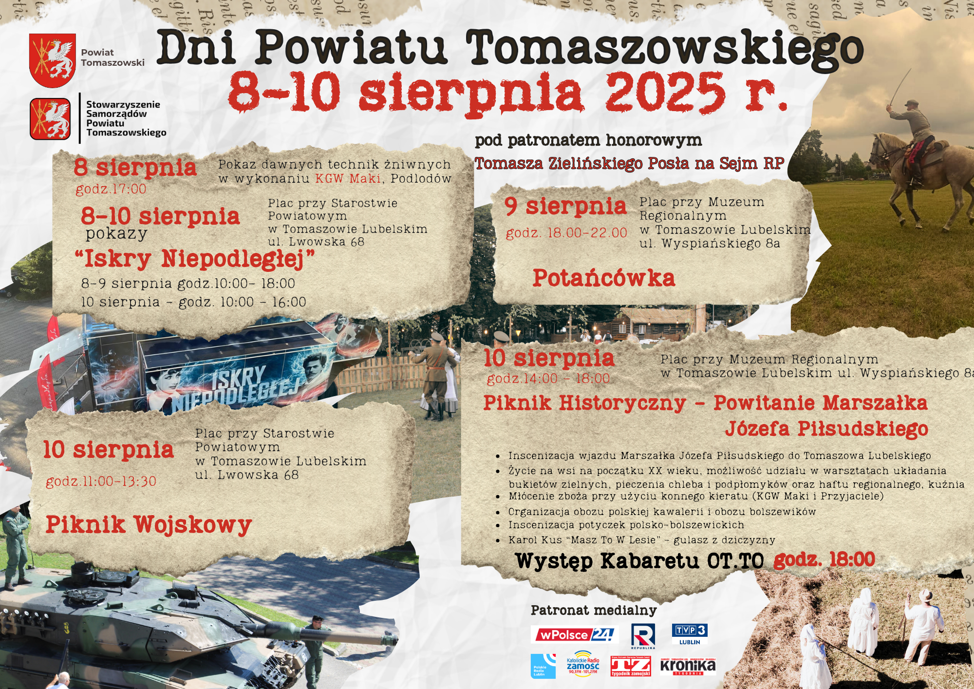 Plakat zapraszający na Dni Powiatu Tomaszowskiego