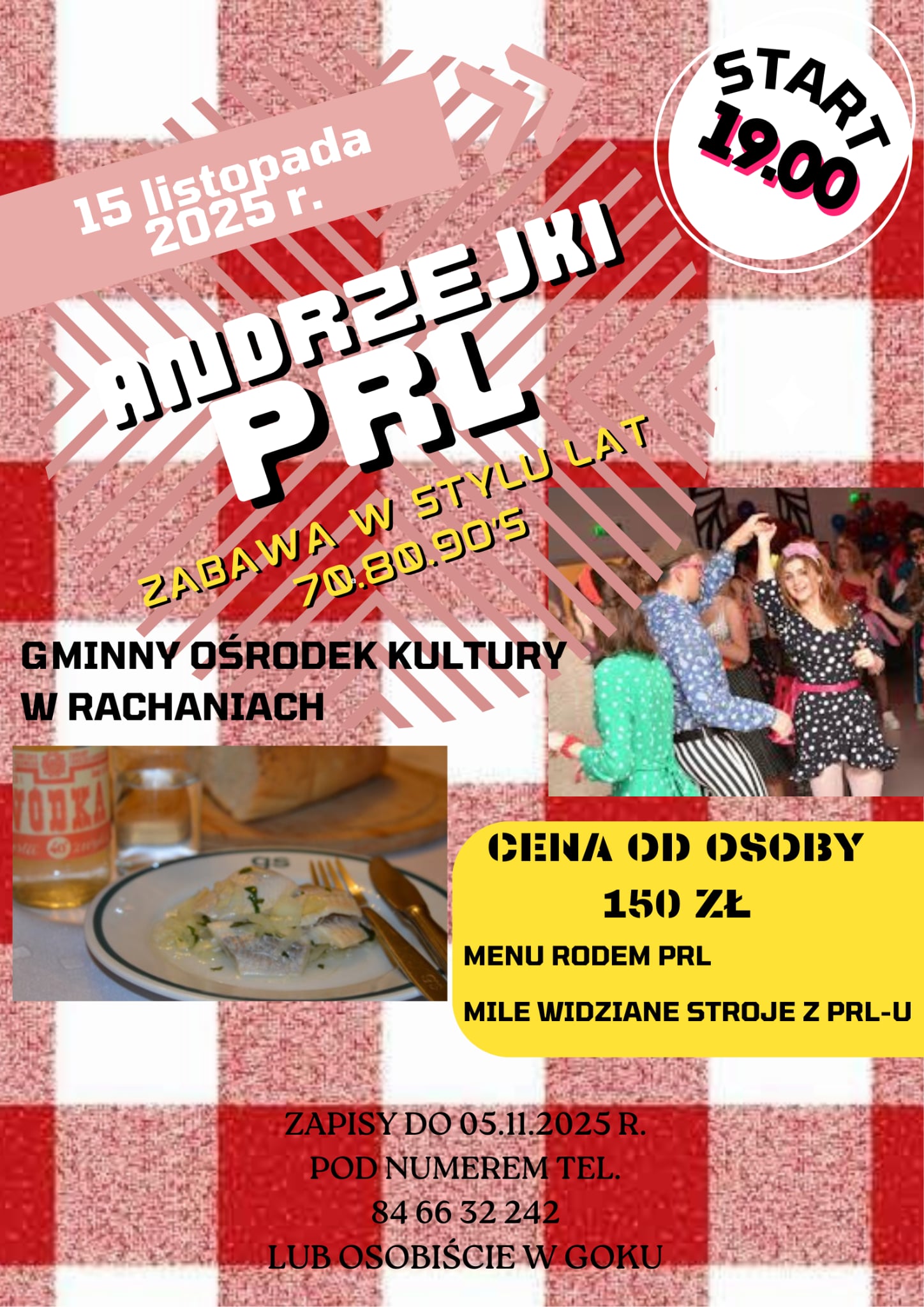 PLAKAT NFORMUJĄCY O IMPREZIE ANDRZEJKOWEJ