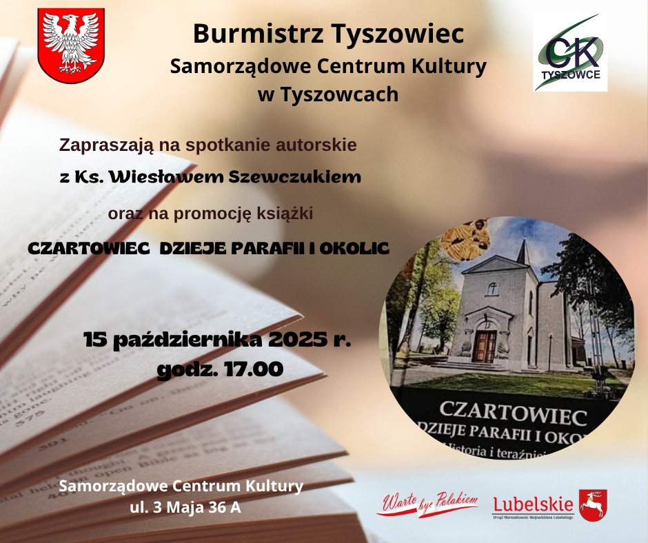 plakat informujący o spotkaniu autorskim