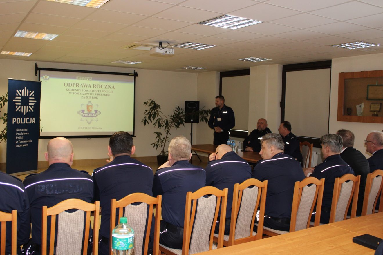 Odprawa roczna w Komendzie Powiatowej Policji w Tomaszowie Lubelskim