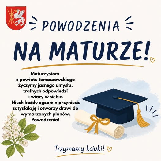 Na zdjęciu kartka z życzeniami dla tegorocznych Maturzystów